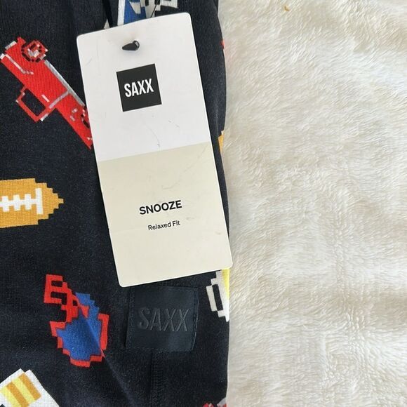 SAXX Mens SNOOZE Sleepwear Football (FGK), Black, PJ bottoms, Size Small, NWT - Picture 9 of 11